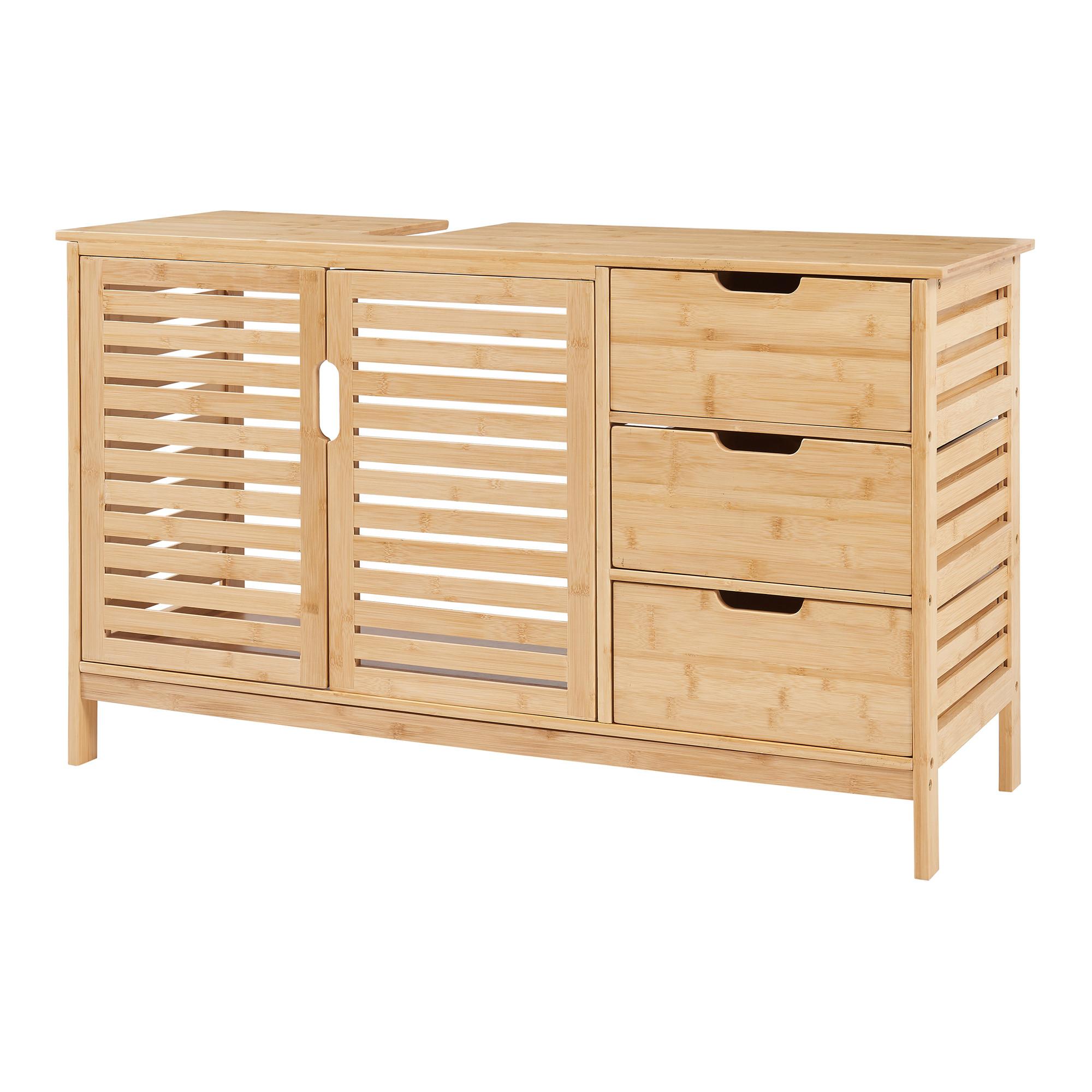 WASCHBECKENUNTERSCHRANK Boksereys - Naturfarben, Naturmaterialen (100/60/35cm) - [en.casa]