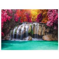 FOTOTAPETE Wasserfall 3D Natur 400x280 - Multicolor, Papier (400/280cm) - Wallarena