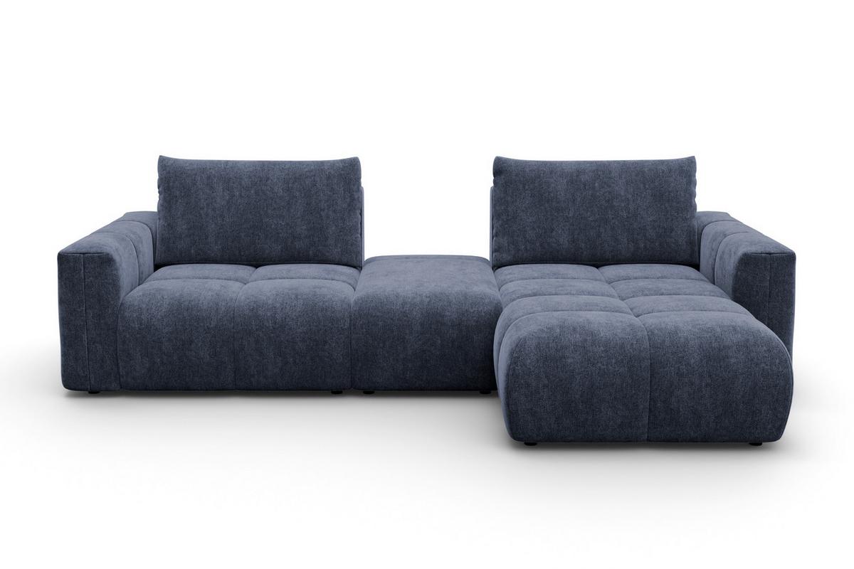 ECKSOFA VERONA 4-Sitzer RECHTS, Marineblau - Blau/Schwarz, Holz/Textil (282/173cm) - Courtois Laville
