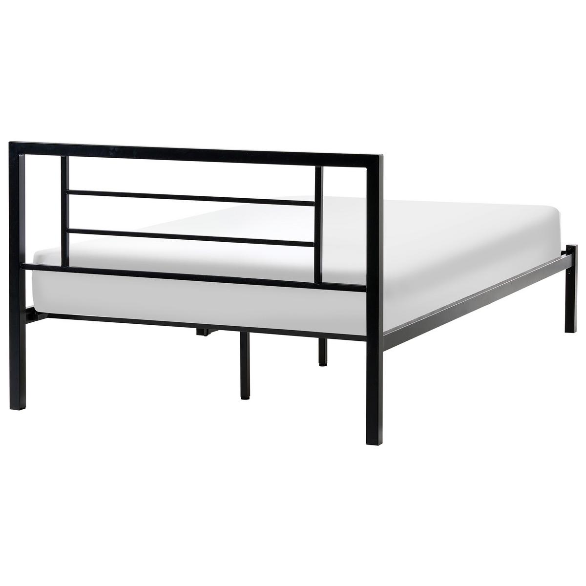 BETT mit Lattenrost 120/200 cm Schwarz Cusset - Schwarz, Metall (120/200cm) - Beliani