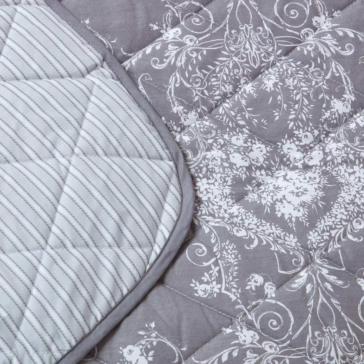 TAGESDECKE Toile-De-Jouy 200/200 cm - Grau, Textil (200/200cm) - Homescapes