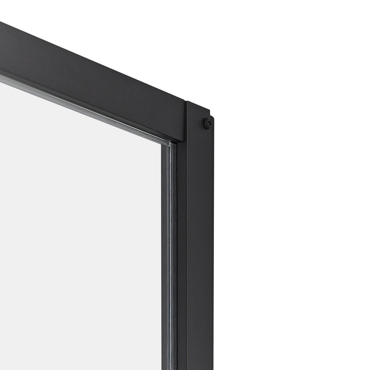 DUSCHKABINE 80/80/185 cm Schwarz Tela - Transparent/Schwarz, Glas (80/80/185cm) - Beliani