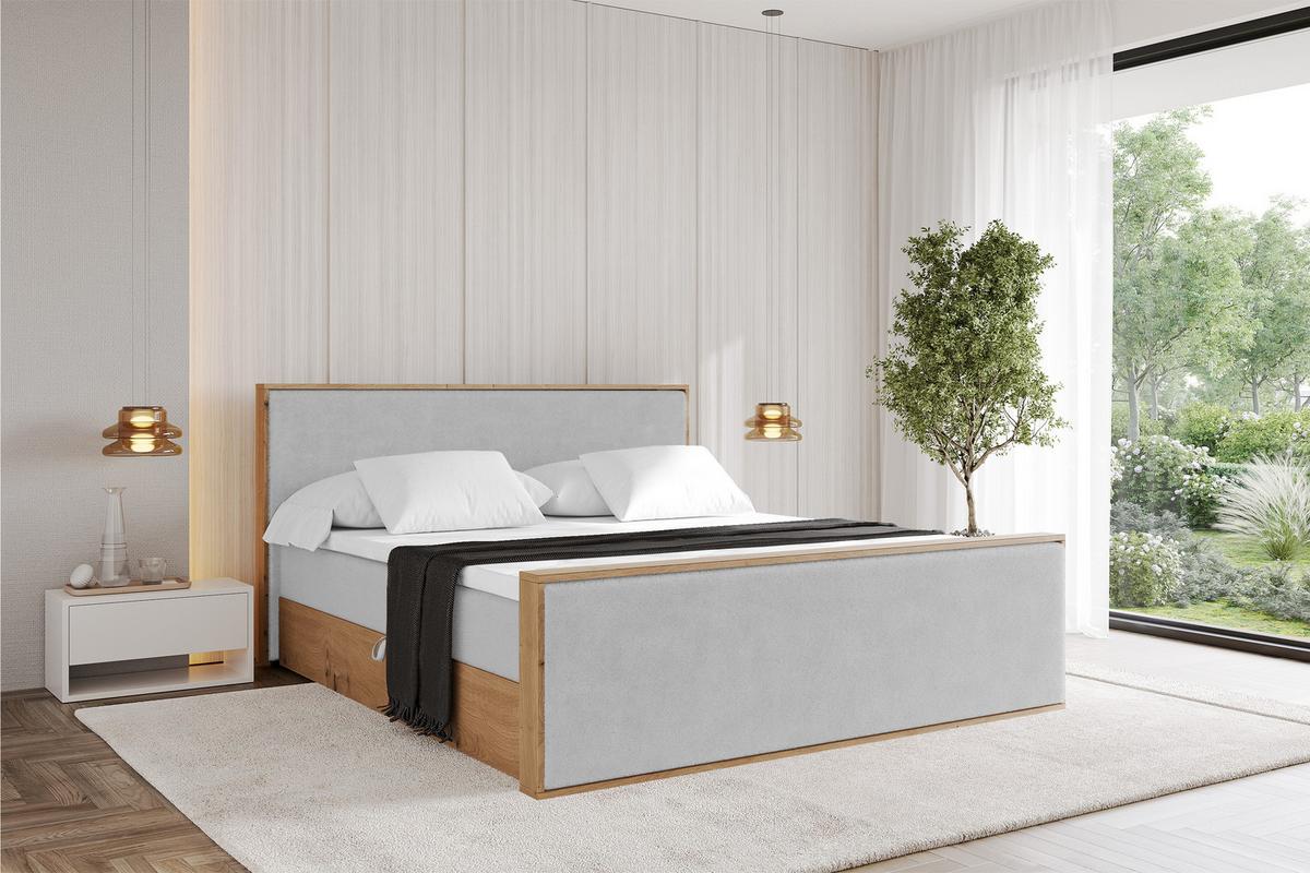 BOXBETT LOLLI9 -Z 120x200 - H4 Hellgrau - Hellgrau, Holzwerkstoff (120/200cm) - ALTDECOR