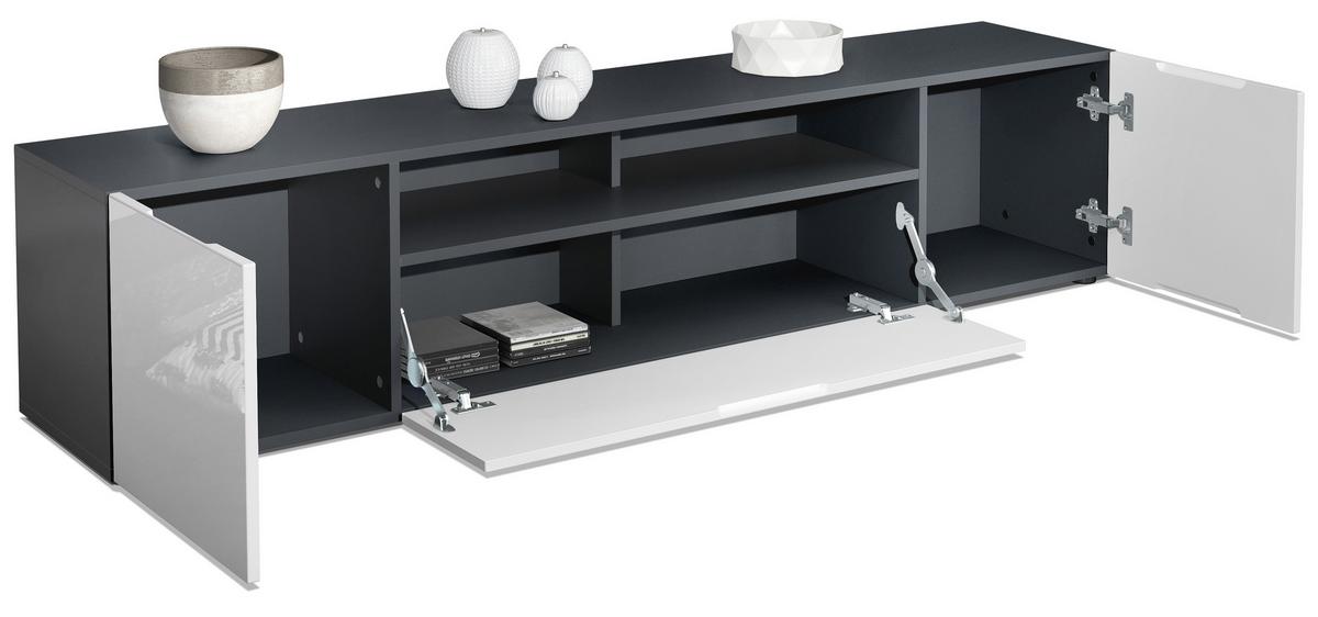 LOWBOARD Mogan Fronten in Avola-Anthrazit - Anthrazit, Holzwerkstoff (181/39/35cm) - Vladon