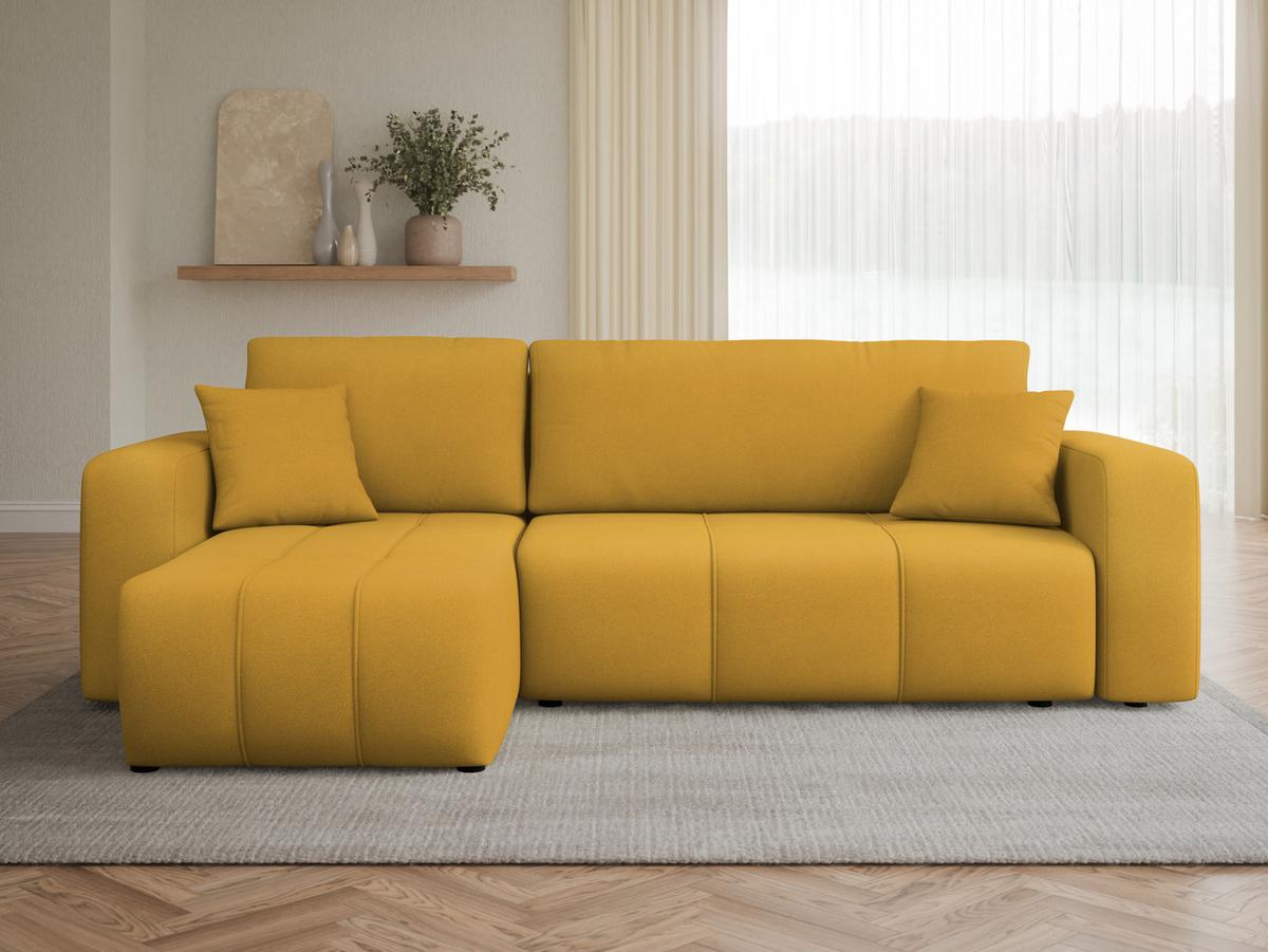 ECKSOFA Furyn - Gelb/Schwarz, Holz/Kunststoff (244/145cm) - MIRJAN24