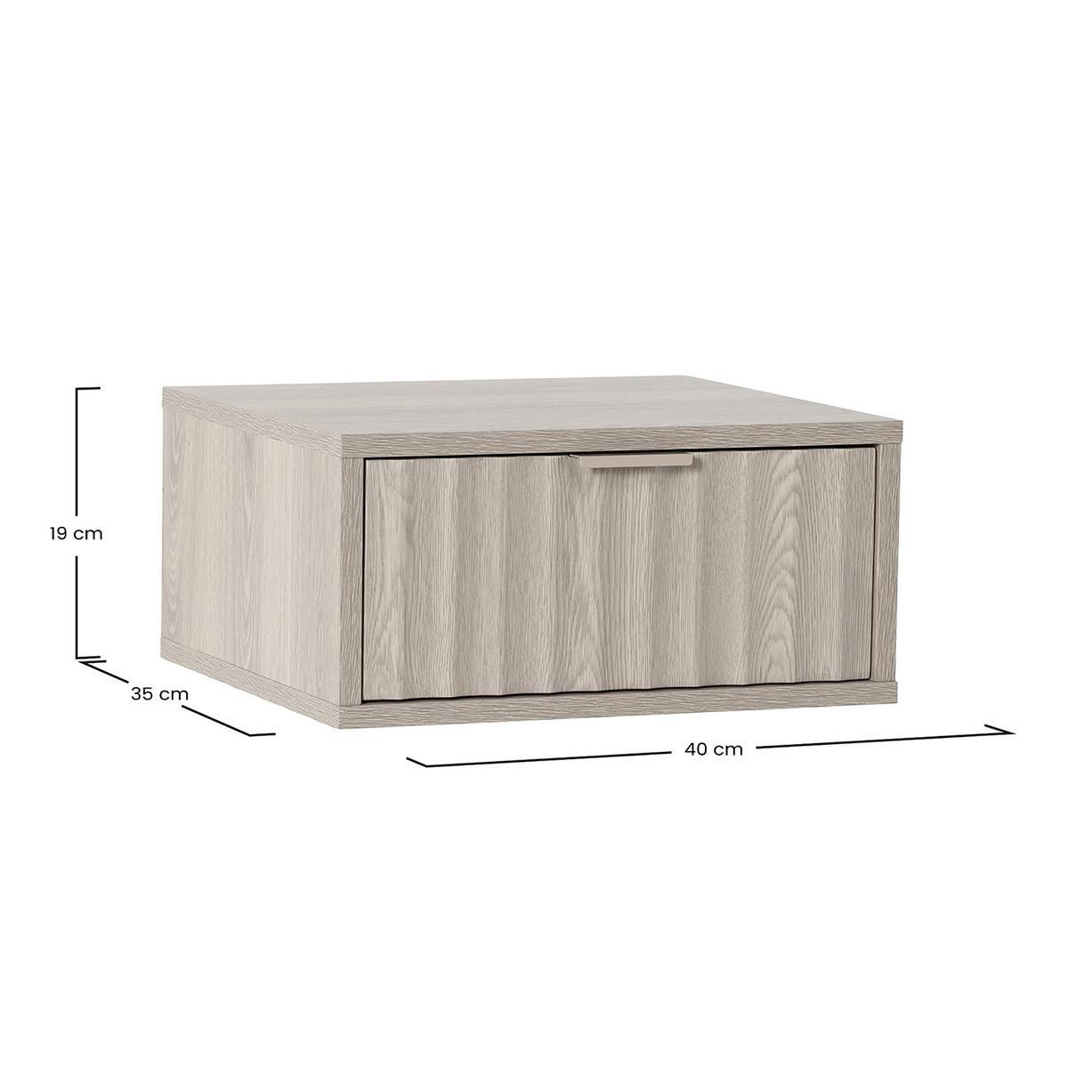 NACHTTISCH schwebende Lluvia Eichenfarbe - Honigeiche, Holzwerkstoff (40/19/35cm) - VS Venta-stock