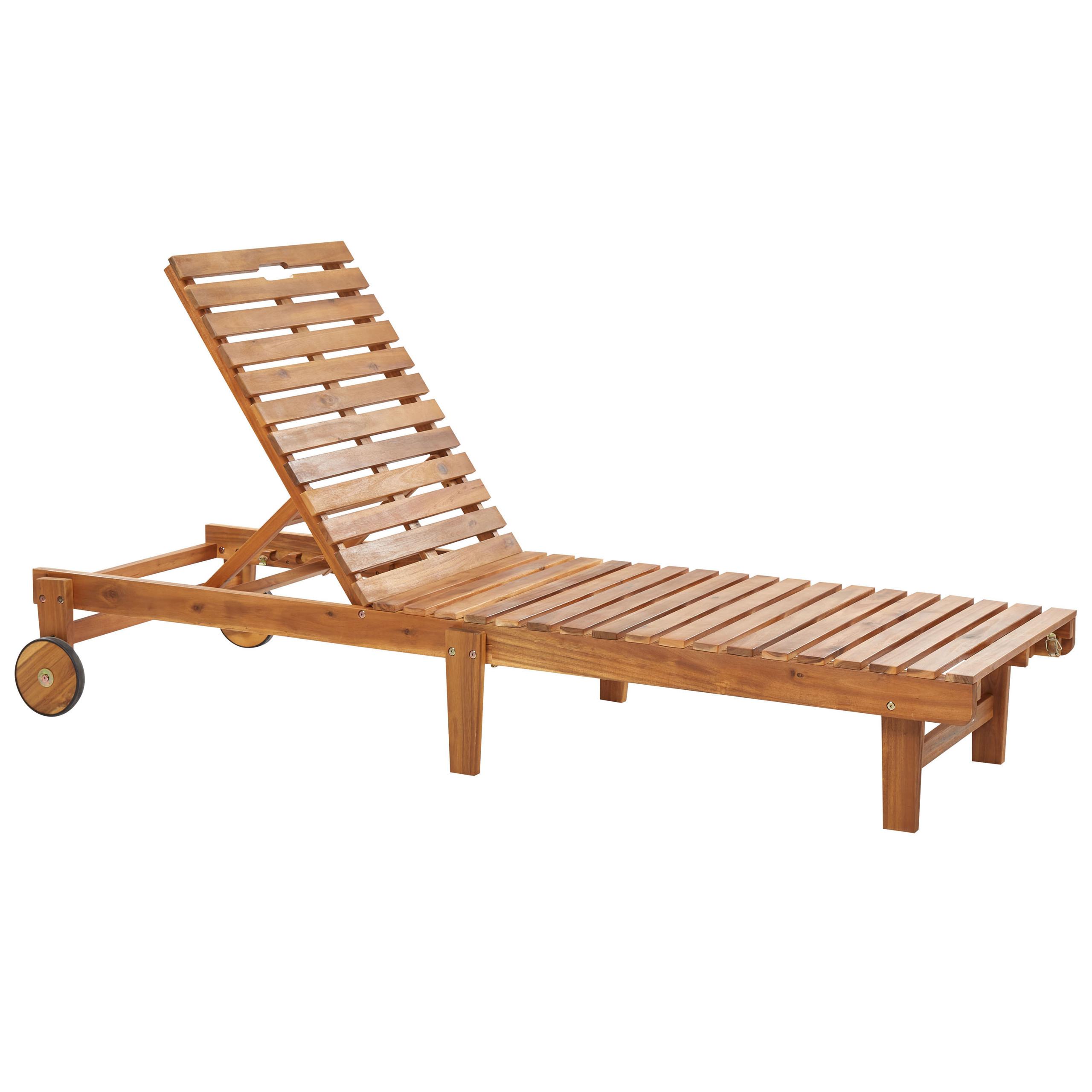 GARTENLIEGE Hellbraun Pietralunga - Hellbraun, Holz (70/67/197cm) - Beliani