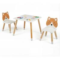 KINDERSITZGRUPPE Kiefernholzbeine weiß(3-tlg) - Weiß, Holzwerkstoff (50/44/50cm) - COSTWAY