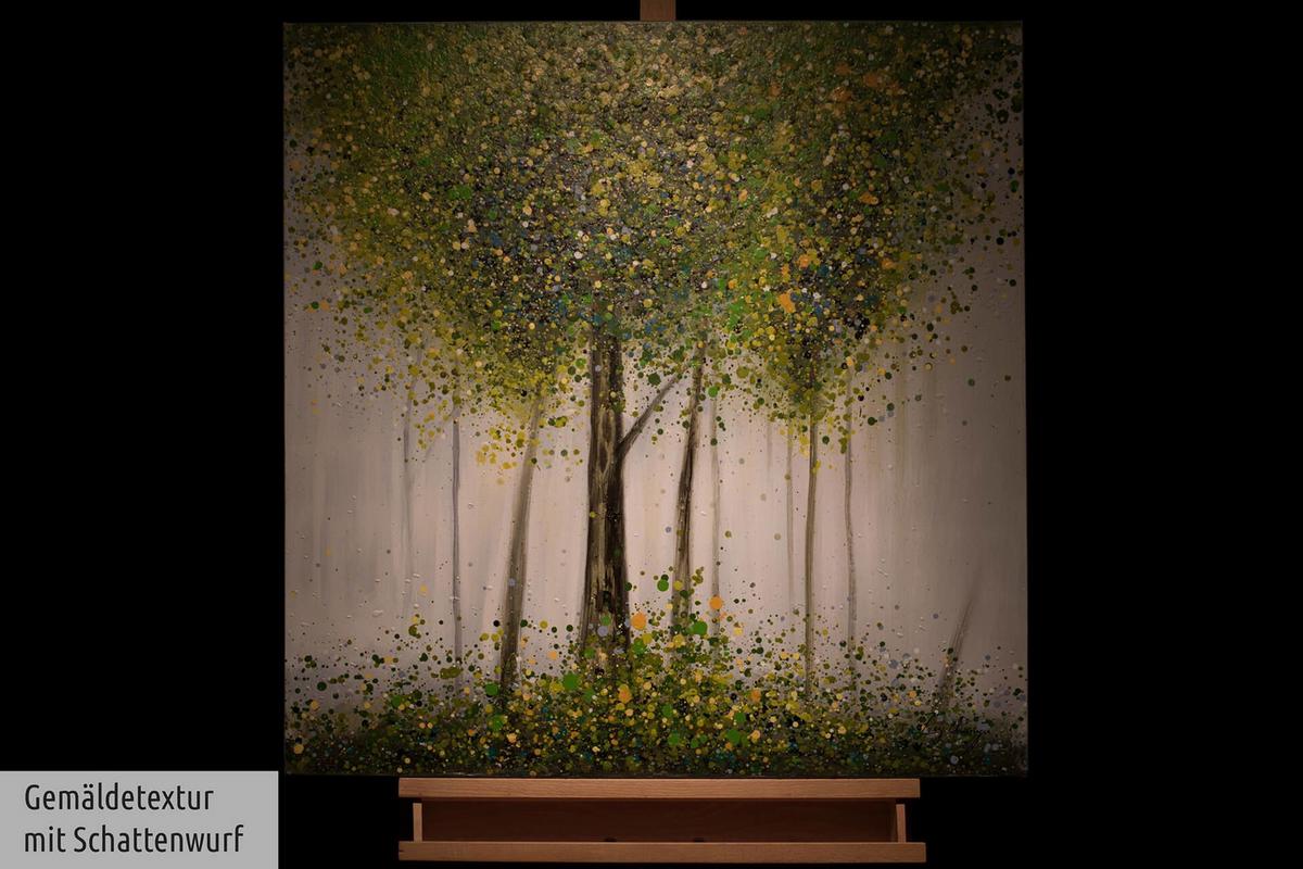 ÖLGEMÄLDE 80/80 cm - Weiß/Grün, Holz/Textil (80/80cm) - KUNSTLOFT