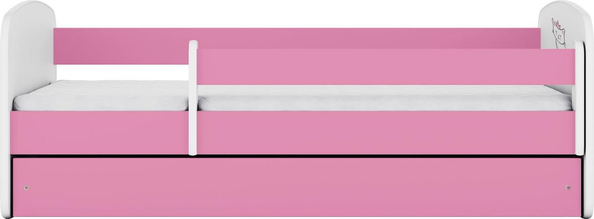 KINDERBETT Emily mit Schublade und Matratze, Rosa 80x180 cm - Altrosa, Holzwerkstoff (180/80cm) - WFL GROUP
