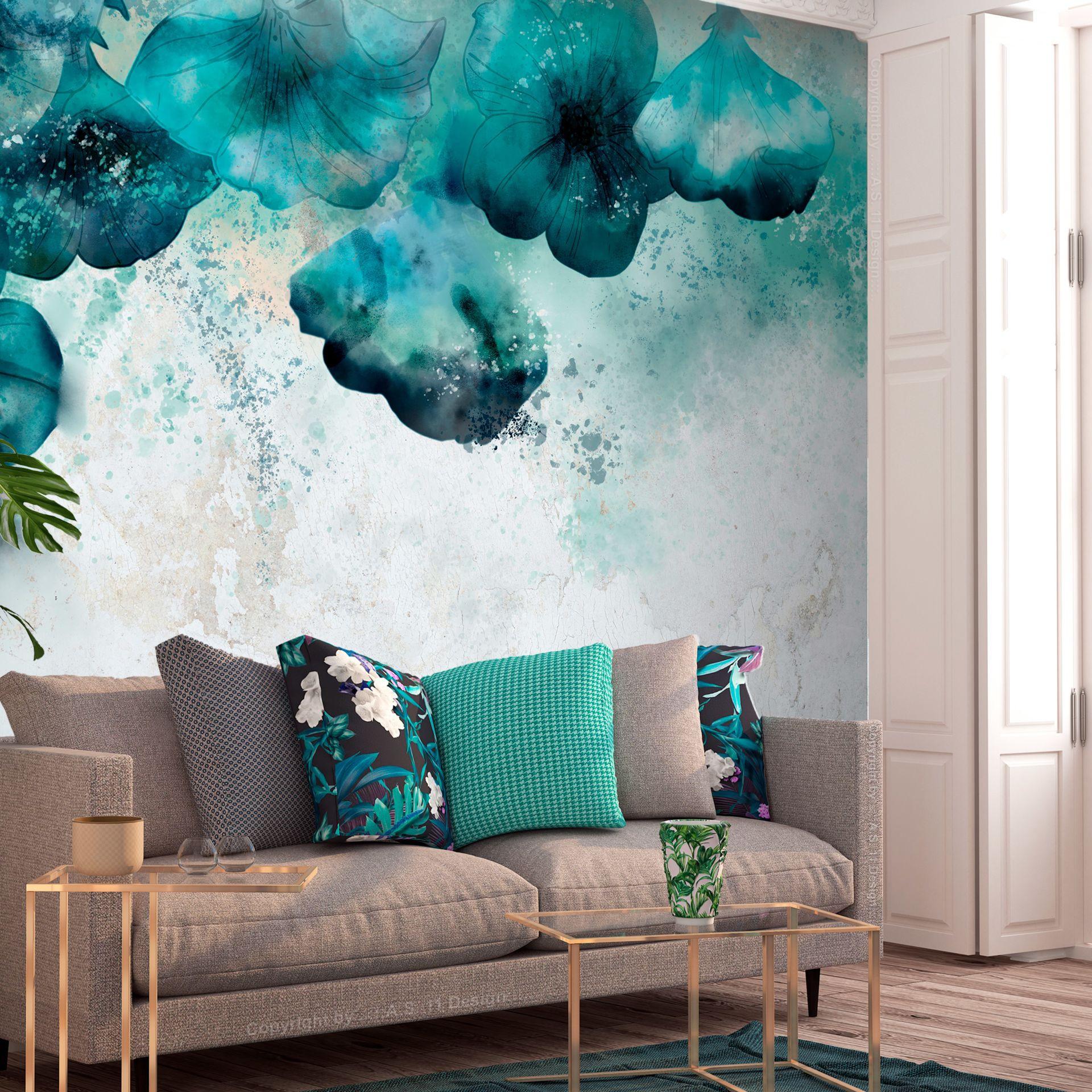 SELBSTKLEBENDE FOTOTAPETE 392/280 cm - Grau/Grün, Kunststoff/Textil (392/1cm) - KUNSTLOFT