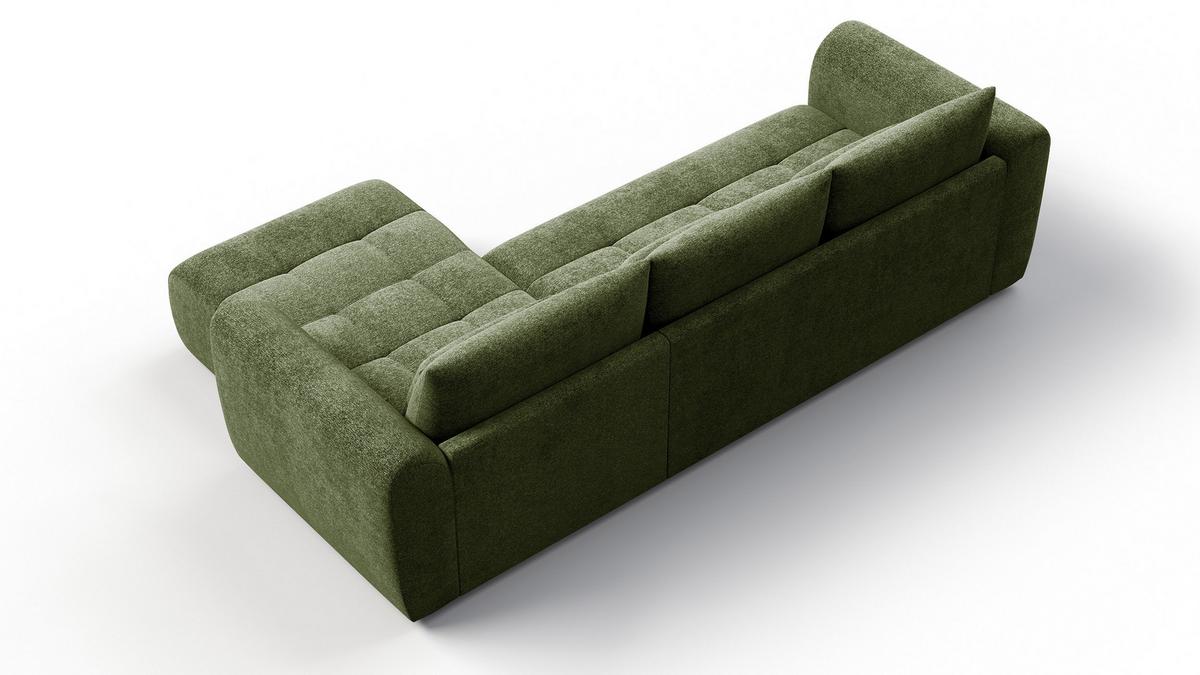 ECKSOFA SORENO 4-Sitzer, dunkelgrün - Dunkelgrün/Schwarz, Holz/Textil (293/171cm) - Wozimo