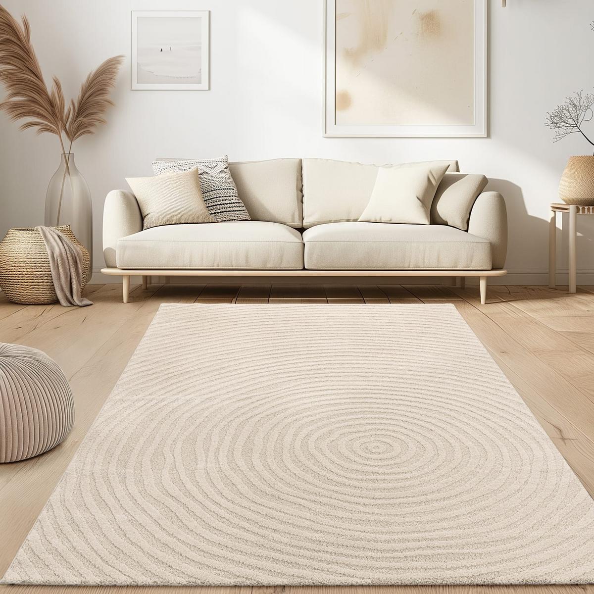 KURZFLORTEPPICH, einfarbig, aus Polypropylen, Florhöhe 14 mm, Creme, 160 x 220 cm - Beige, Textil (220/160cm) - KADIMA DESIGN