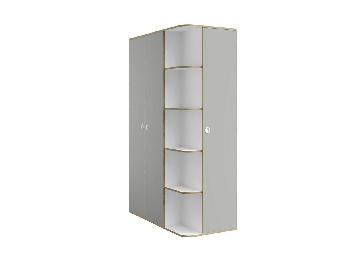 DREHTÜRENSCHRANK AMARIS 120/196,5/60cm 3-türig Weiß - Weiß/Grau, Holzwerkstoff (120/196.5/60cm) - MASSENO