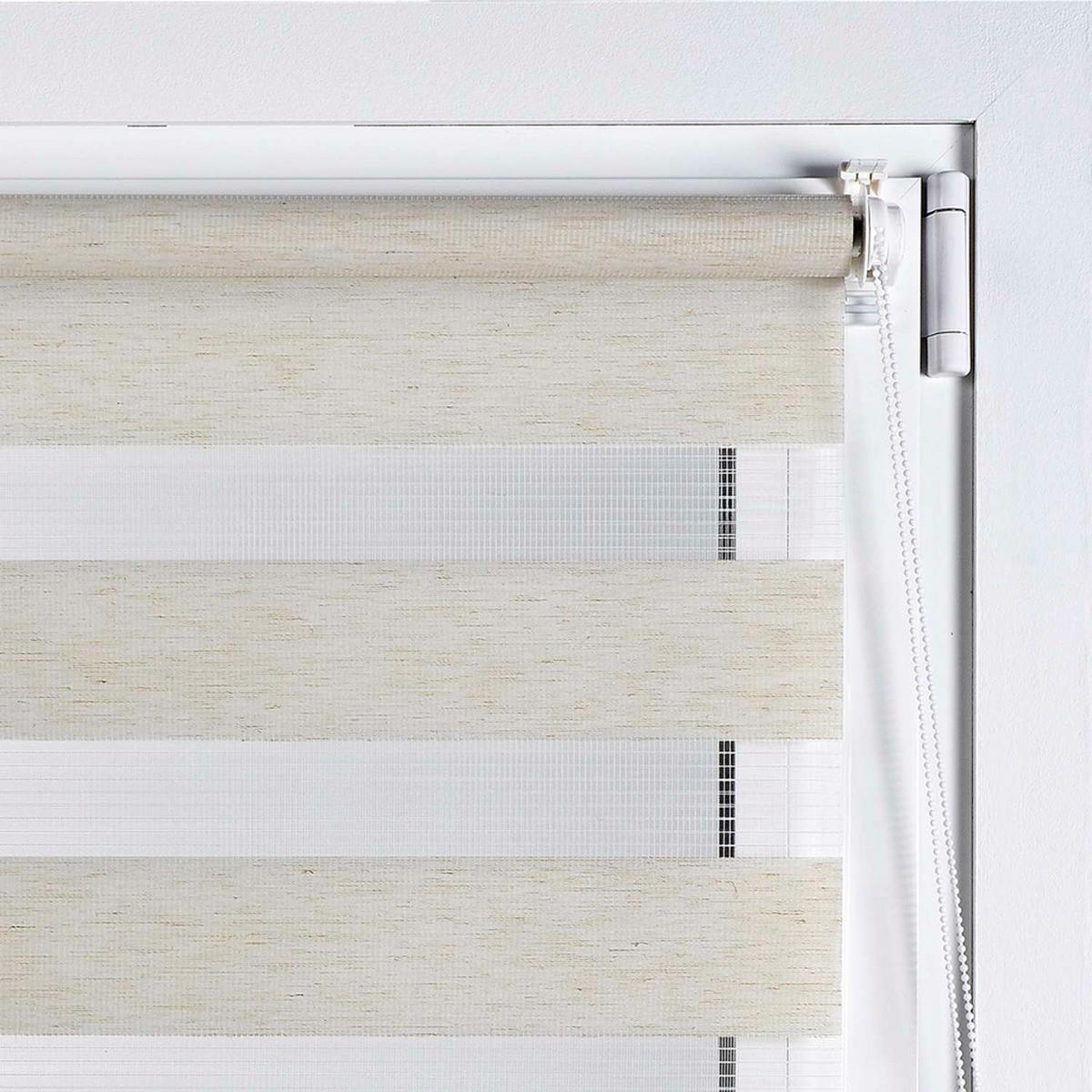 DOPPELROLLO Leinen, 150 cm x 180 cm - Beige, Kunststoff (150/180cm) - STORESDECO