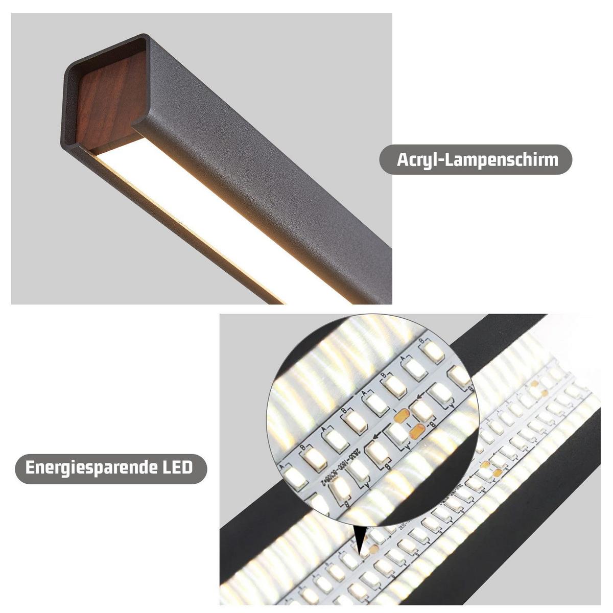 LED PENDELLEUCHTE Haleq 148.5/4.6/4.6 cm - Schwarz, Metall (148/5/4.6cm) - ZMH