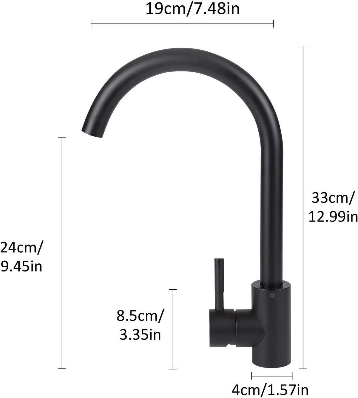 KÜCHENARMATUR SUSANNE 19/6/33 cm - Schwarz, Metall (6/33/19cm) - Nettlife