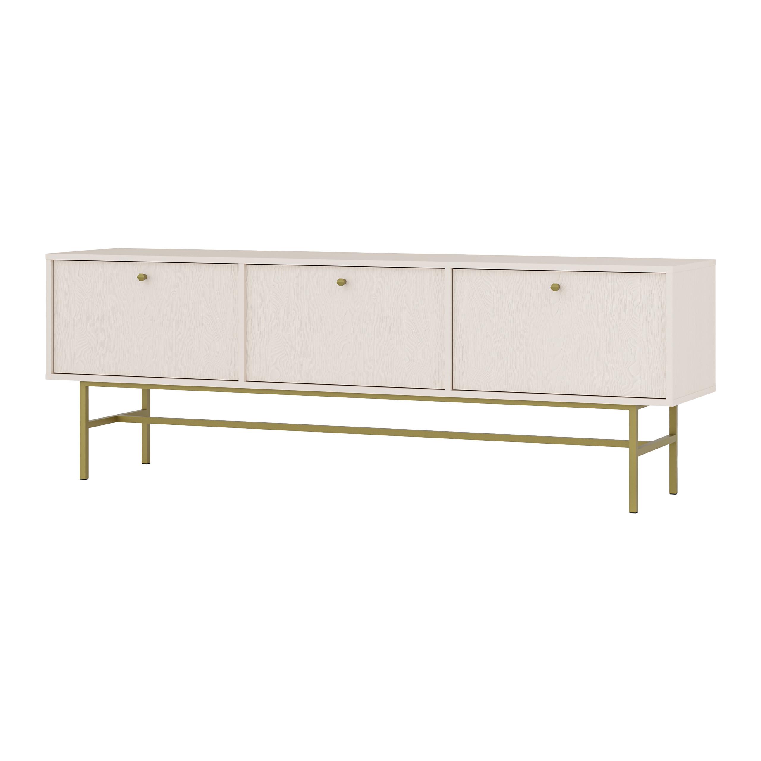 LOWBOARD TORINO 180x40,8x62,5 cm mit 3 Türen Beige - Beige, Holzwerkstoff (180/62.5/40.8cm) - MASSENO