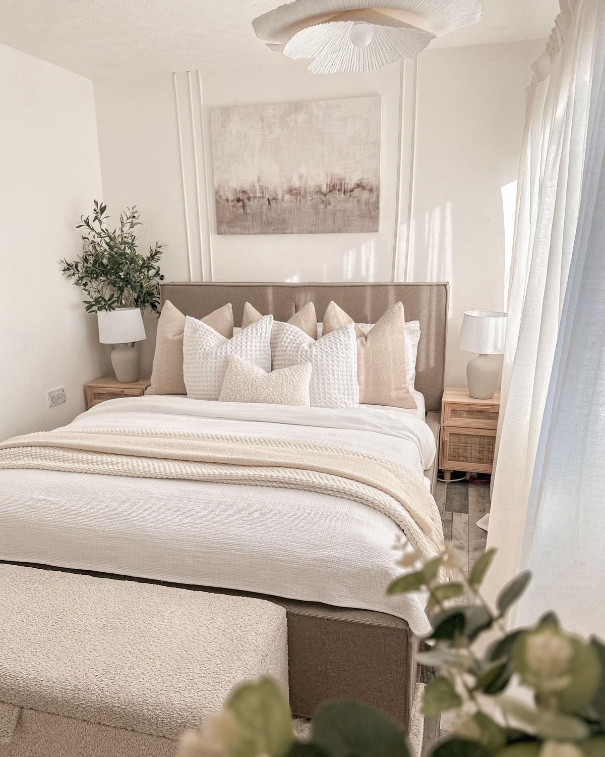 POLSTERBETT 160/200cm Taupe Moissac - Taupe, Textil (160/200cm) - Beliani