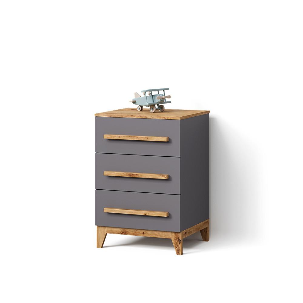 KOMMODE Mailo Grau/Artisan 60 x 88 cm mit Tür - Eiche Artisan/Grau, Holzwerkstoff (60/88/53.4cm) - Livinity®