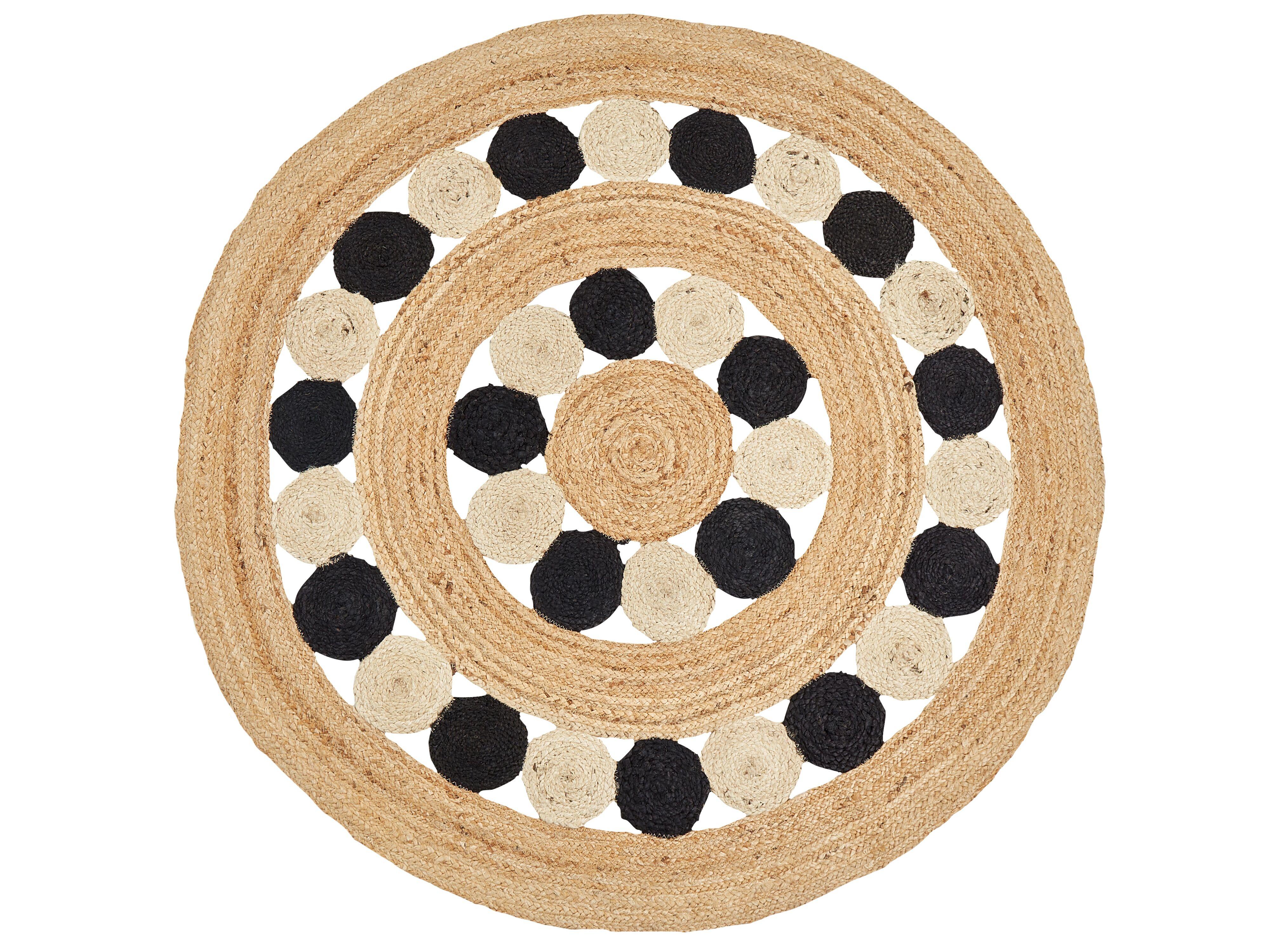 TEPPICH geflochten Hovit 140/140 cm - Beige, Naturmaterialien (140/140cm) - Beliani