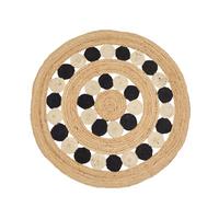 TEPPICH geflochten Hovit 140/140 cm - Beige, Naturmaterialien (140/140cm) - Beliani