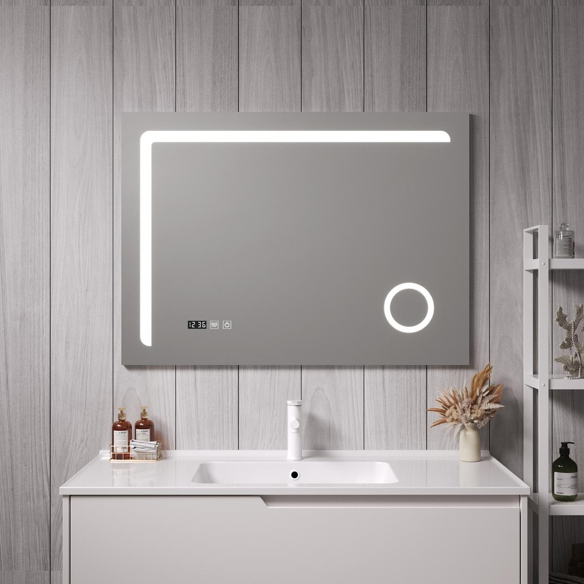 BADEZIMMERSPIEGEL Chambave - Silberfarben, Glas/Metall (100/70/3cm) - pro.tec