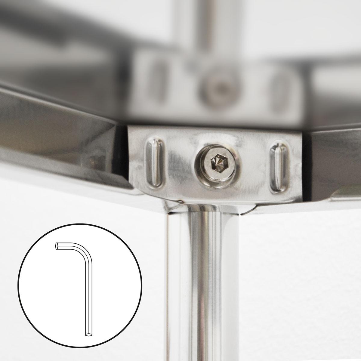 EDELSTAHL-REGAL 74x41x140 bis 200kg inkl. 5 Ebenen - Grau, Metall (41/140/74cm) - shelfr