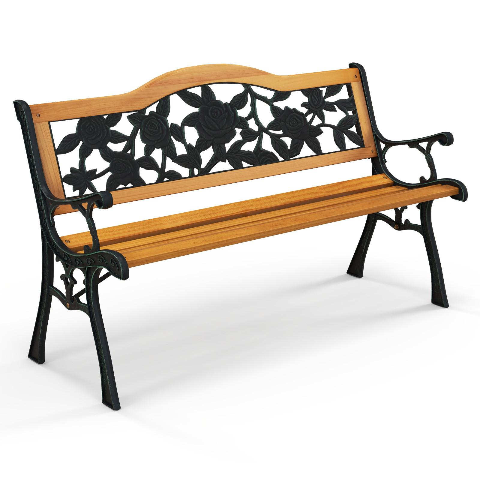 PARKBANK Natur - Naturfarben, Holz (127.5/73.5/52.5cm) - COSTWAY