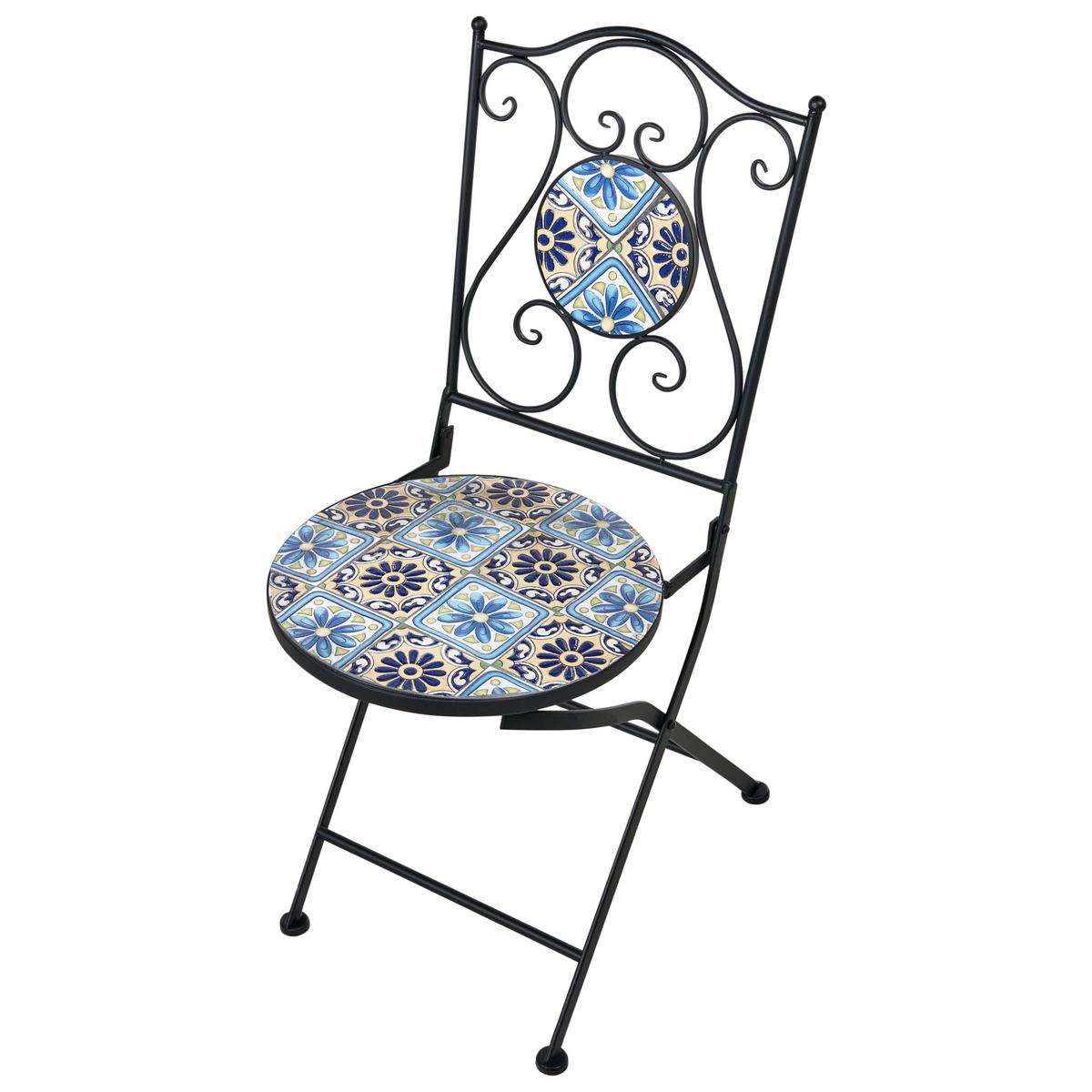 BISTRO-SET Schwarz Aggius - Blau/Schwarz, Metall - Beliani