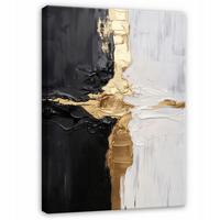 LEINWANDBILD Abstrakt Grau Gold Schwarz Modern 120x80 - Multicolor, Holzwerkstoff (80/120cm) - Wallarena
