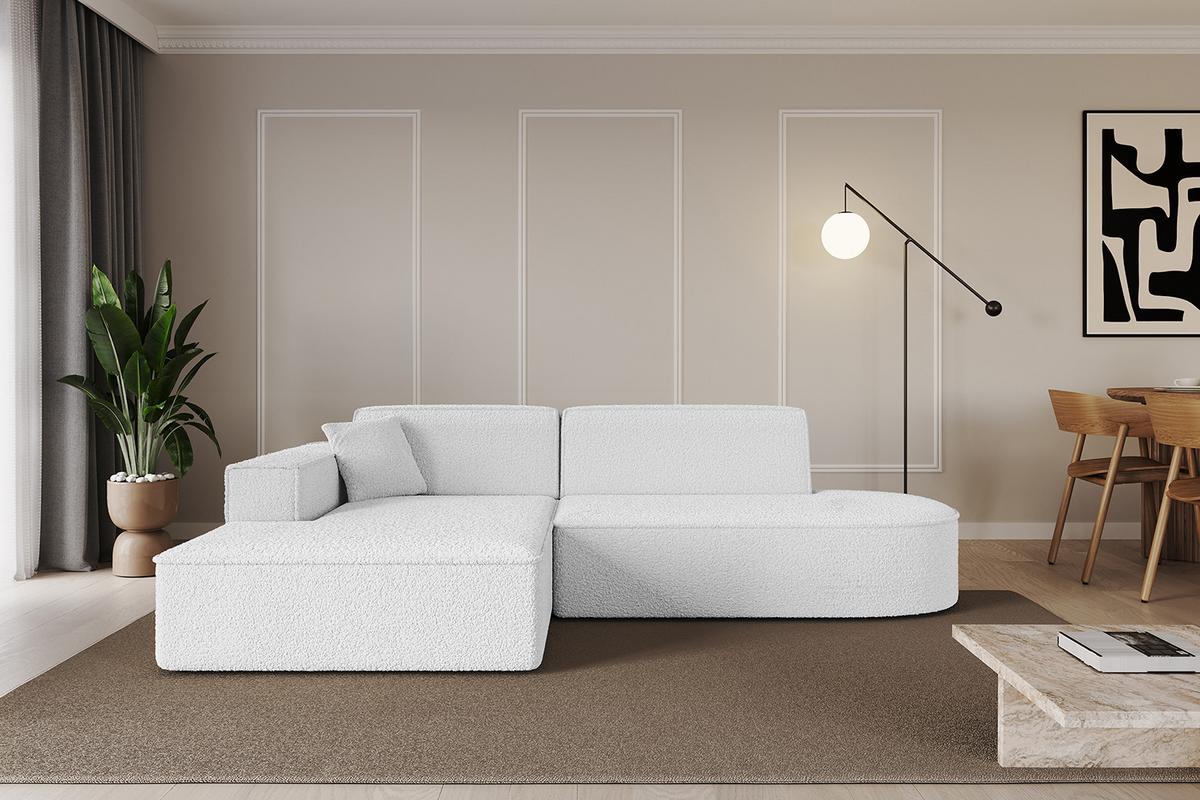 ECKSOFA Ottomane Links IREA-L1-v4 - 232x165x77 cm Weiß - Weiß, Holzwerkstoff/Textil (232/165cm) - ALTDECOR