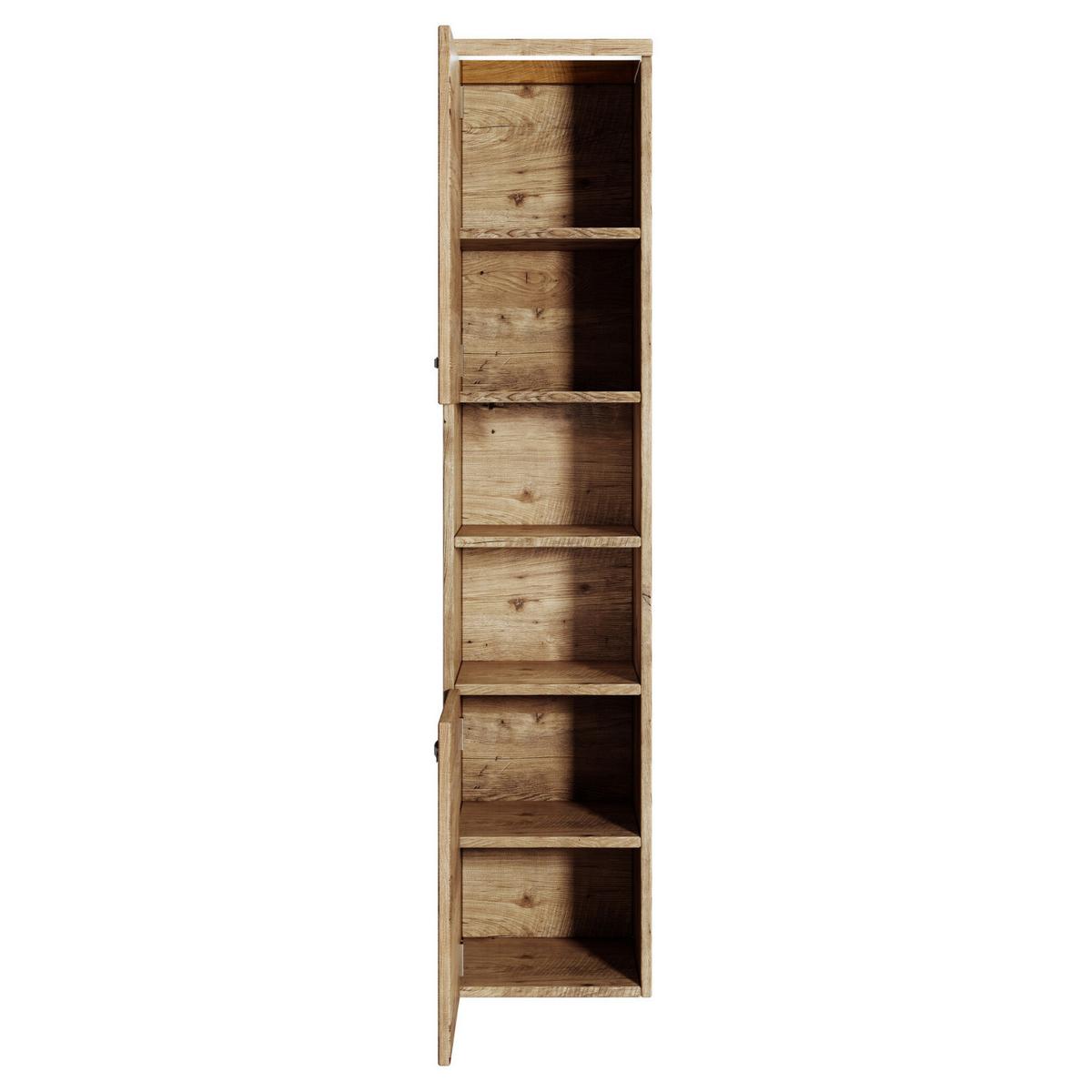 BADEZIMMERSCHRANK Paso mit 2 Türen Kastanien Eiche - 35 x 35 x 160 cm - Kastanienfarben/Eichefarben, Holz (35/160/35cm) - Badplaats