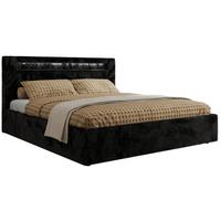 POLSTERBETT GOLD 5 CLASSIC 140/200 - Schwarz Plüsch - Multipocket-Matratze - Schwarz, Textil (140/200cm) - MKS