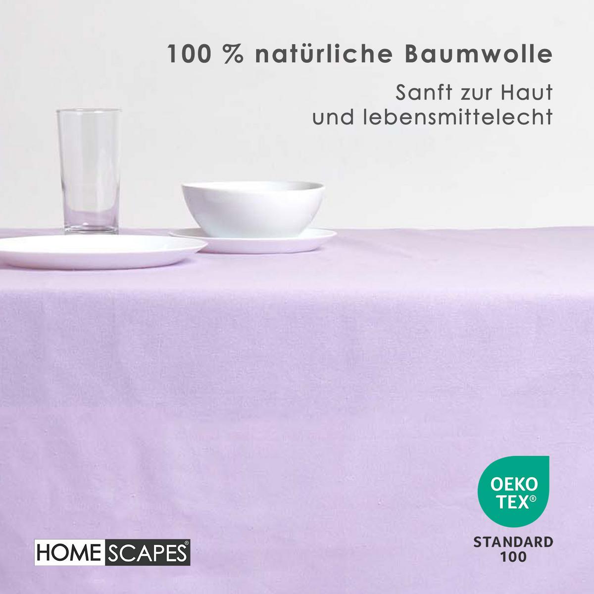 TISCHDECKE flieder 137/137 cm, 100% Baumwolle - Flieder, Textil (137/137cm) - Homescapes