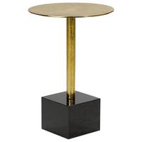 BEISTELLTISCH Metall/Marmor gold/schwarz rund 30 cm Colibri - Goldfarben/Schwarz, Metall (30/30/54cm) - Beliani
