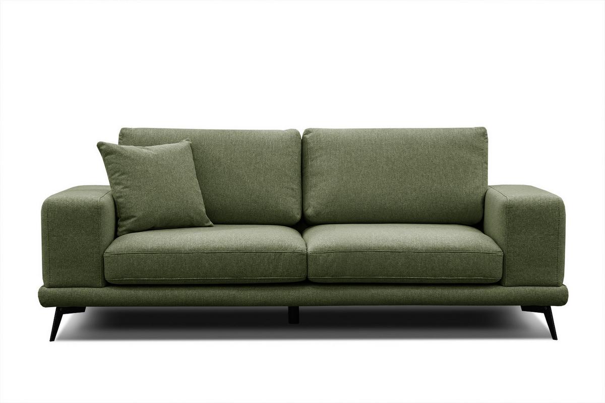 SOFA MEDIOLANE 3-Sitzer, olivgrün - Olivgrün, Holzwerkstoff/Textil (233/87/96cm) - Wozimo