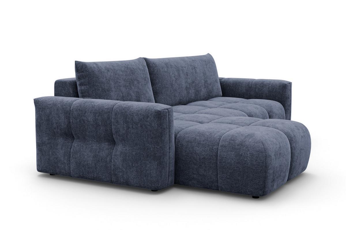 ECKSOFA VERONA 4-Sitzer links, Marineblau - Blau/Schwarz, Holz/Textil (266/173cm) - Courtois Laville