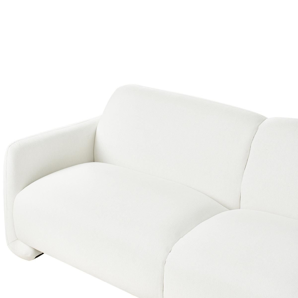 3-SITZER-SOFA Stoff Weiß Saland - Weiß, Textil (202/82/82cm) - Beliani