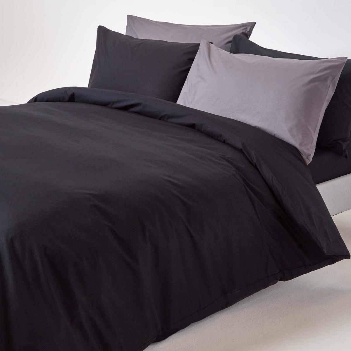 BETTWÄSCHE Perkal Fadendichte 200 - Schwarz, Textil (240/220cm) - Homescapes