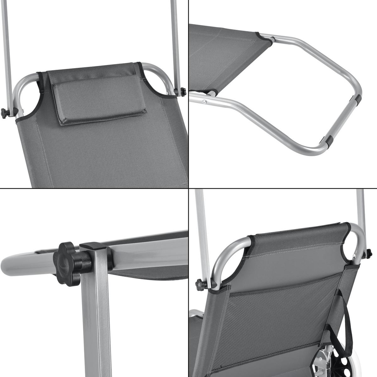 SONNENLIEGE Falun - Anthrazit, Metall (62/60/146cm) - casa.pro