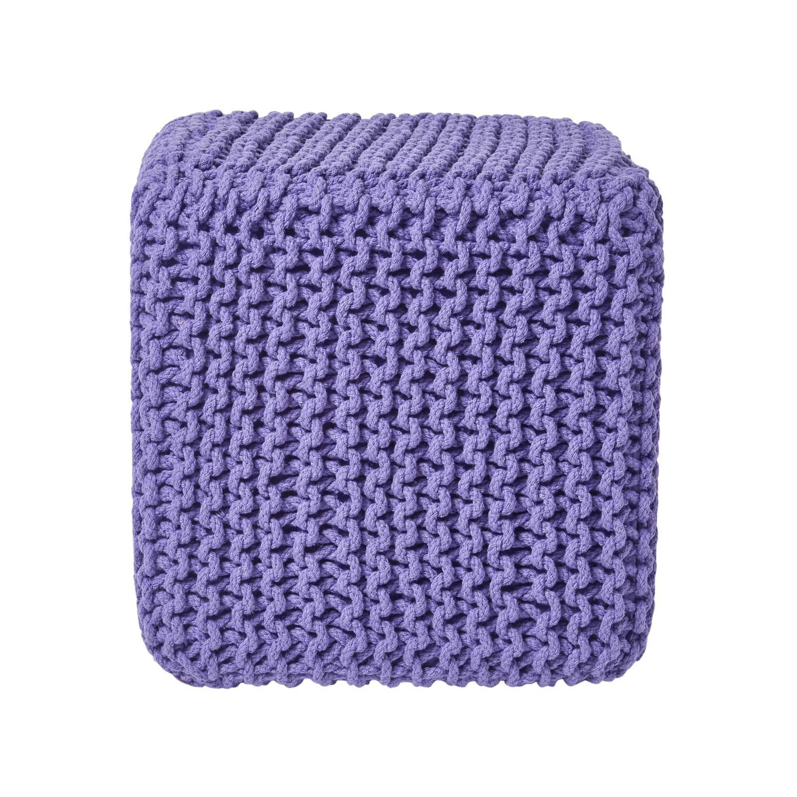 STRICK-POUF lila, Sitzwürfel 35/35/35 cm - Violett, Textil (35/35/35cm) - Homescapes