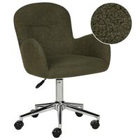 BÜROSTUHL Bouclé Dunkelgrün Priddy - Silberfarben/Grün, Textil (60/79/60cm) - Beliani