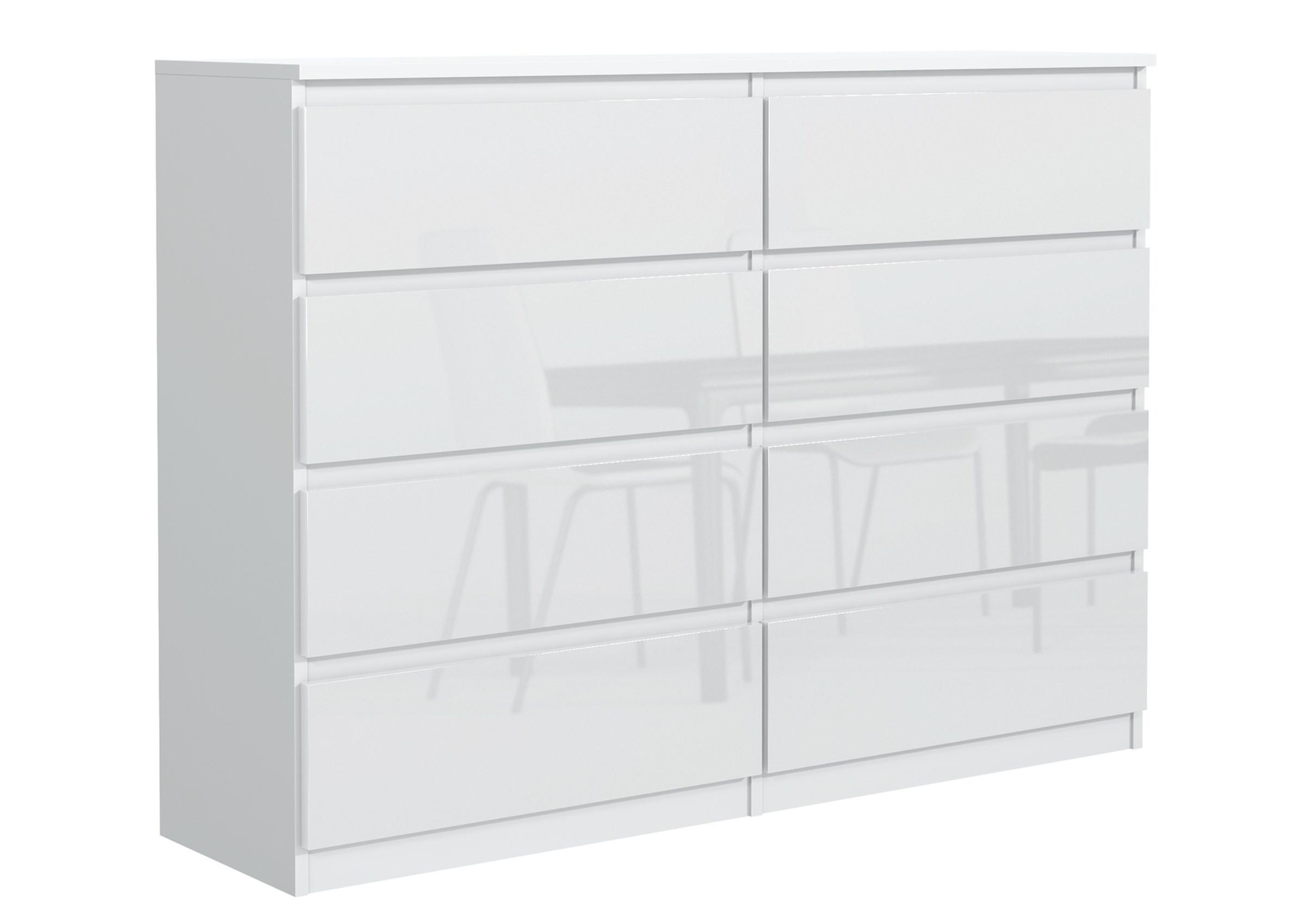 KOMMODE Weiß, Hochglanz 120/102/39 - Weiß Hochglanz/Weiß, Holzwerkstoff (120/102/39cm) - RAUMHIRSCH FURNITURE