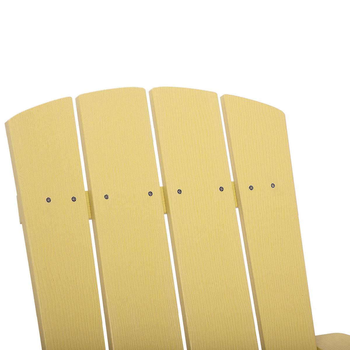 GARTENSTUHL mit Fußhocker Kunstholz gelb Adirondack - Goldfarben, Kunststoff (75/88/88cm) - Beliani