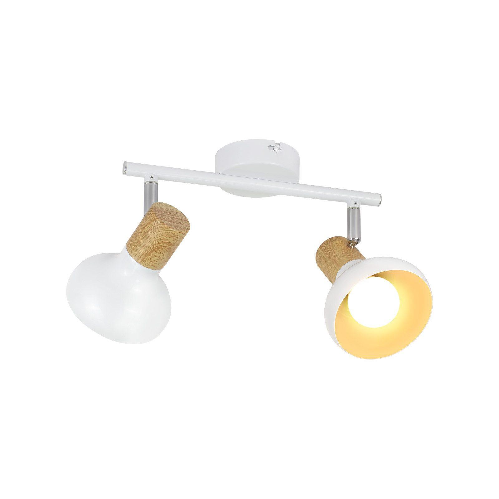 DECKENSTRAHLER Farley 2-flammig 25.5/11/15.5 cm - Weiß, Metall (25.5/11/15.5cm) - Nettlife