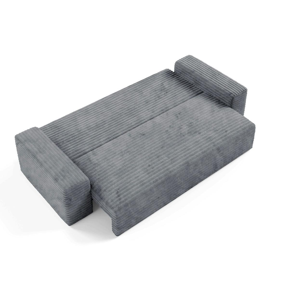 SOFA Fabio 3 Sitzplätze Grau - Grau, Holz (260/82/102cm) - Petits-meubles