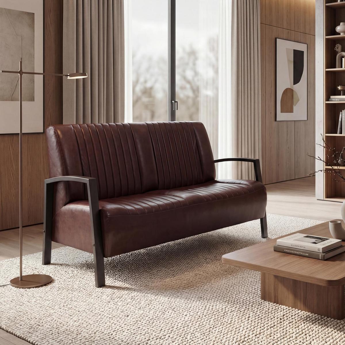 2-SITZER SOFA Braun - Braun, Textil (127/86/70cm) - MCW
