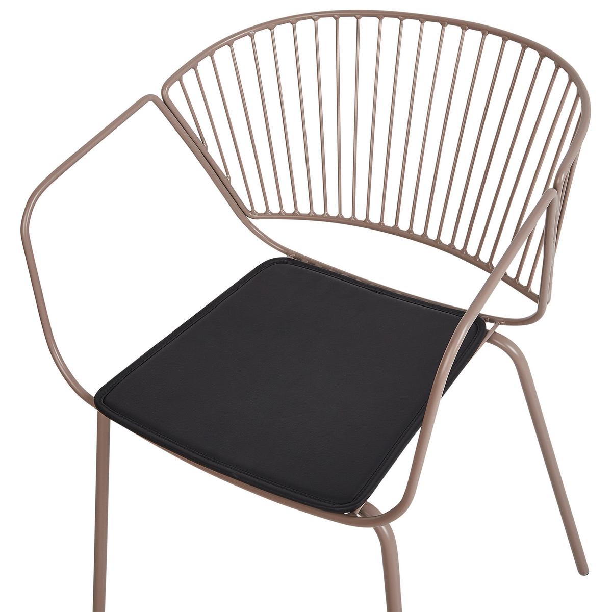 METALLSTUHL 2er-Set Beige Rigby - Beige/Schwarz, Metall (54/77/49cm) - Beliani
