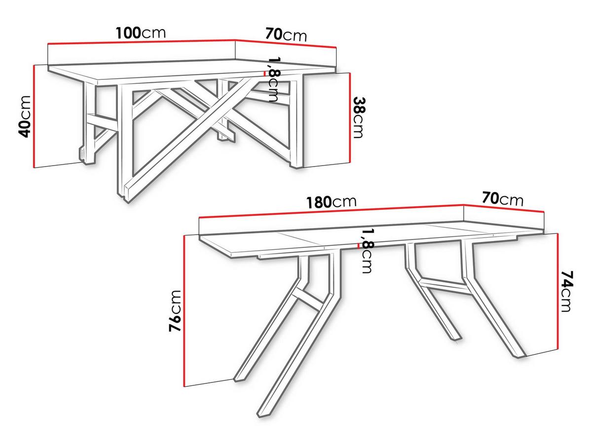 2-IN-1 COUCHTISCH UND ESSTISCH Xena Bis - Kaschmir/Schwarz, Holzwerkstoff/Metall (70/100/45cm) - MIRJAN24